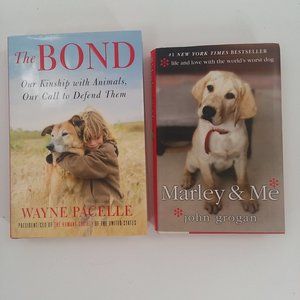 Dog Lover's Package-Navy T Shirt Size Large & Books Marley & Me and The Bond